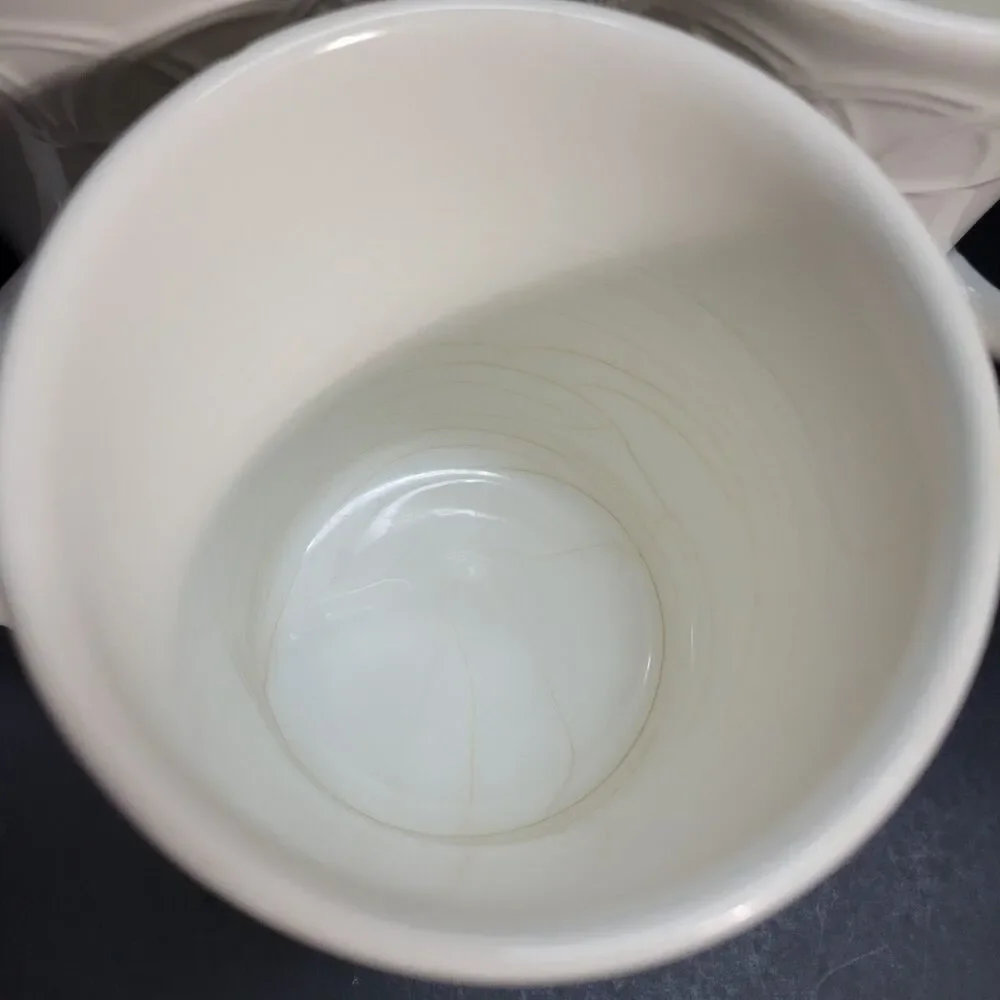 Pier One Import Coffee Mugs Made In Italy White Set Of 3. Glazing